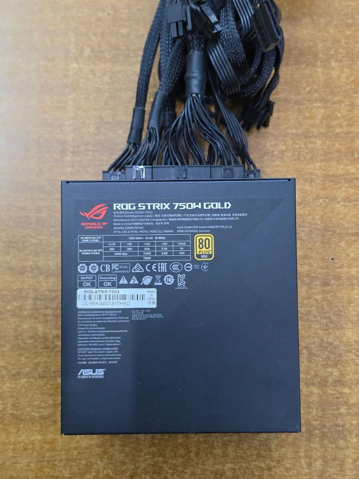 ASUS ROG Strix 750G 750W 80 Plus Gold Power Supply Unit – Nairobi Kenya image 1